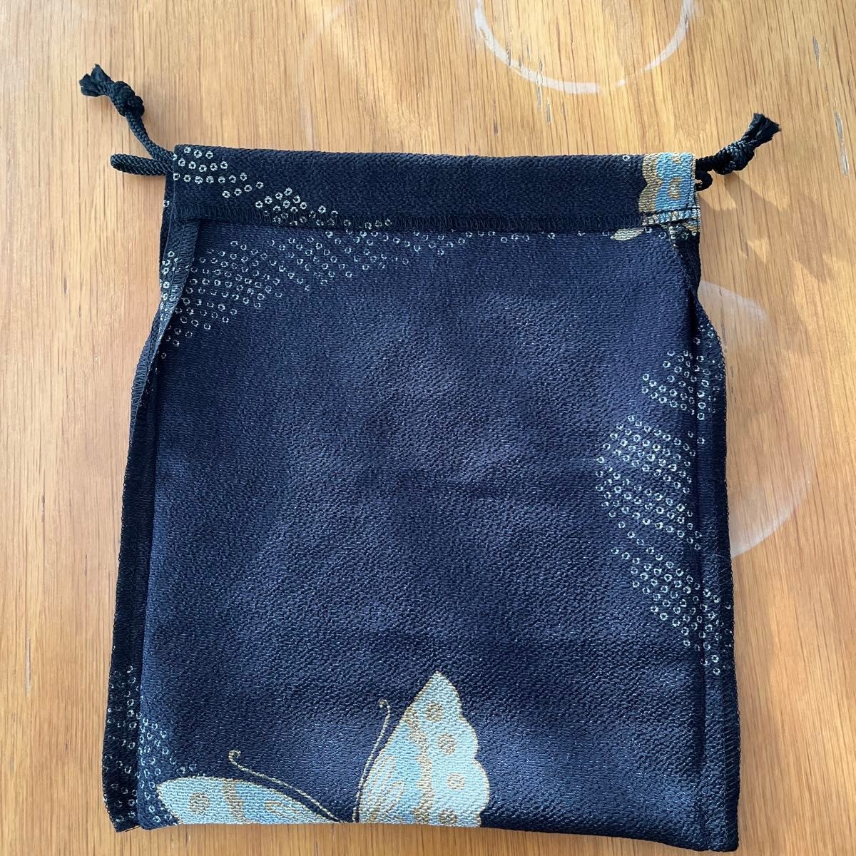 Japanese Pattern Drawstring Bag, Pique Shibori, F… - image 3