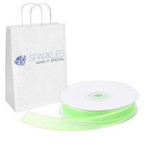 Organza Ribbon 5/8" Wide 25 Yd Yard Roll - Apple Green - Satin Edging Solid jd