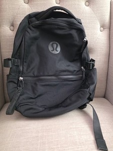 Lululemon Gray Black Polyester Backpack Gym Yoga Travel Laptop Bag 16\