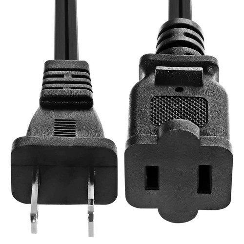 5Core AC Power Cord 15Ft US Polarized Male to Female 2 Prong Extension Cords - Picture 3 of 12