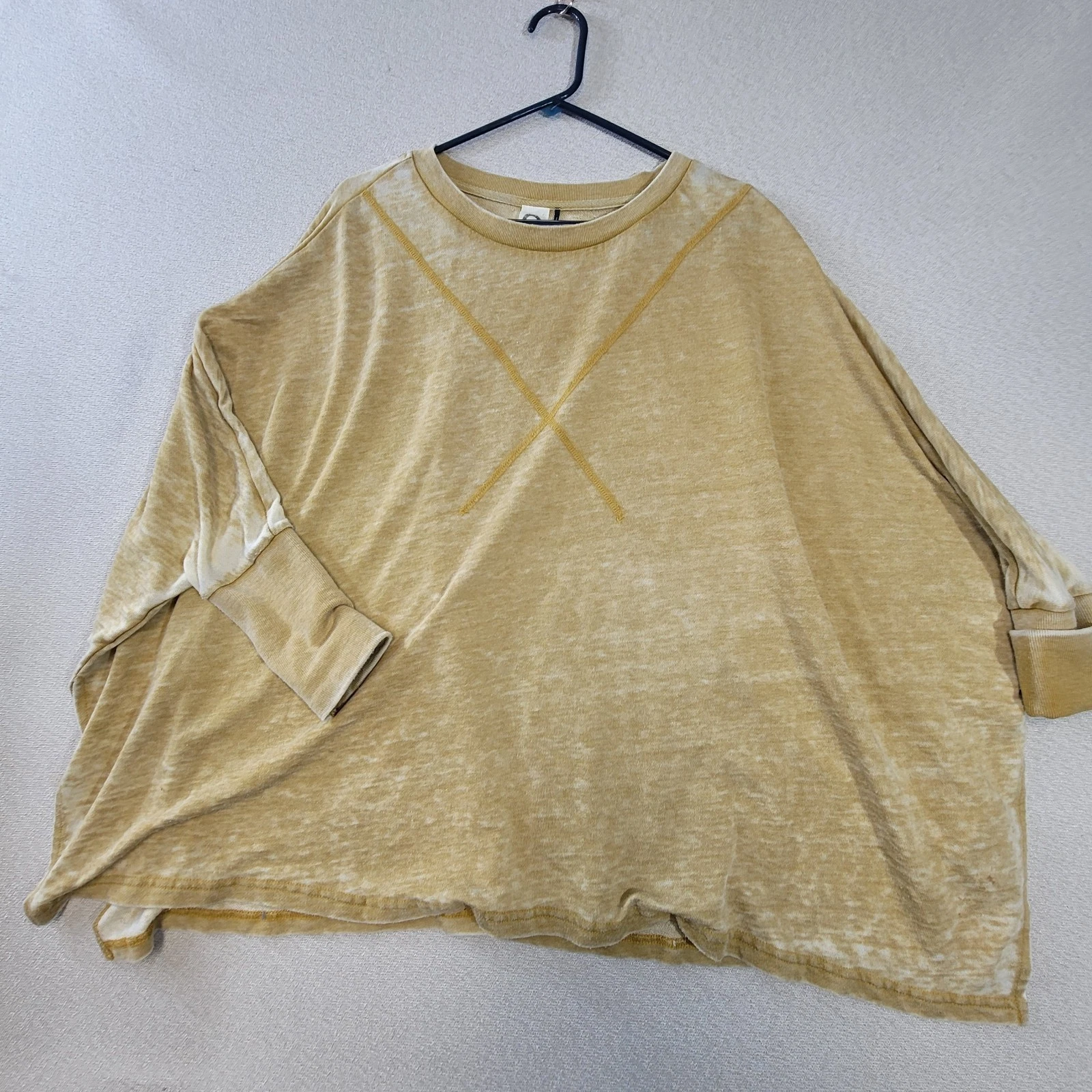 Antropologie Akemi + Kin Bela Burnout Poncho XXS Women Mustard Yellow Oversize
