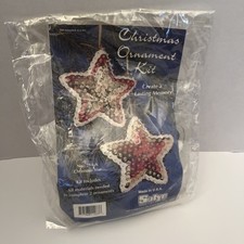 Sulyn CHRISTMAS STAR Beaded Ornament Kit 214-A Vintage Craft Set Of 2 NEW
