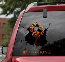 JESUS is king window decal,JESUS car sticker,Sticker car,funny cars decal,cute d
