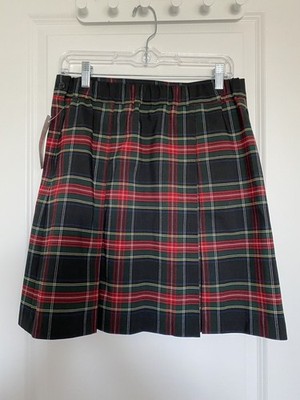 Flynn O Hara School Uniform Skirt, Girls 12.5 - Red/Green Plaid Pleated