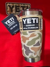 Yeti Wetlands Camo Camouflage 20 oz Rambler Tumbler Limited Edition ** New **