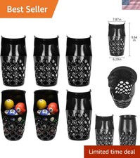 Set of 6 Heavy-Duty Billiard Table Pockets - Durable  Elegant Black Design