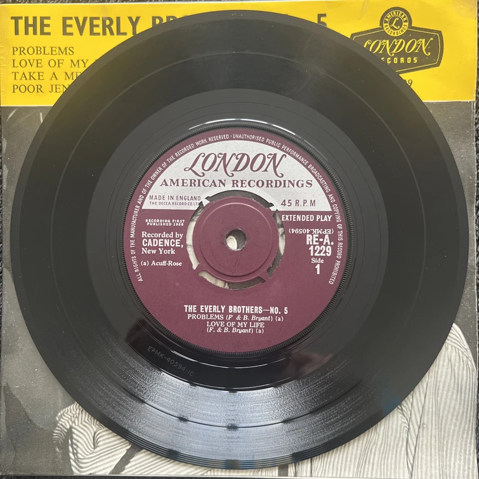 The Everly Brothers No.5 (Problems etc) 4 Track 7'' EP 1960 TESTED EX/EX VIDEO - Image 3 of 4