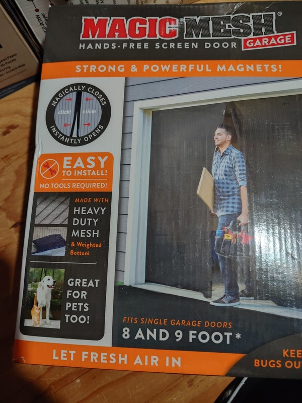 Magic Mesh Garage- Hands Free Magnetic Screen Door, Fits Single Garage Doors- 8 