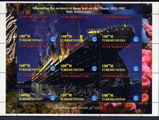 Turkmenistán 1997 TITANIC DESASTRE Hoja Compuesta 9+2 S/S YT# 65/73+28/29