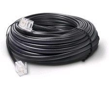 DEAL 50 FT Feet Telephone Extension Phone Cord Cable Line Wire SEE BLACK NEW