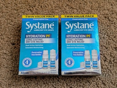 2x Systane Hydration PF Lubricant Eye Drop 10mL Twin Pack 4 Bottles Exp 11/2027+