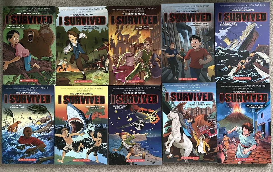 NEW 10 x I Survived Books Book Sets Graphic Novels Series Collection Paperback - Image 1 of 1