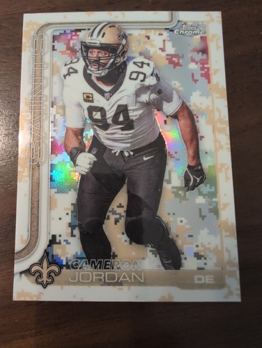 CAMERON JORDAN 2025 TOPPS CHROME TEAM CAMO VARIATION SP SAINTS