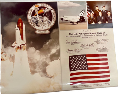 Glossy Poster USAF Space Division Defense Shuttle Mission 51J   20'' x 16''