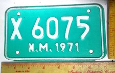 1971 New Mexico motorcycle license plate collectible old NM MC New Mex tag