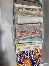 Vintage Stack Of Gift Wrapping Paper Unopened, Opened, Unopened  Loose Pieces