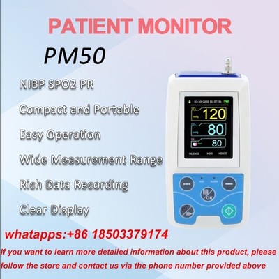PM50 Patient Monitor: 24-hour ambulatory NIBP, SPO  and PR monitoring
