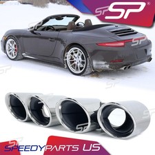 Chrome Exhaust Tips For Porsche 911 Carrera 4 Coupe Convertible 2013-2015