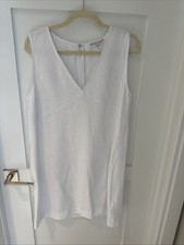 NWT Madewell The Ariana V-Neck Mini Dress Eyelet White Linen Size LARGE