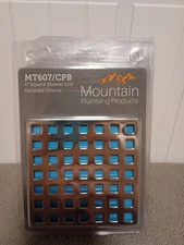 Mountain Plumbing MT607CPB Square Shower Grid Drain Trim, Polished Chrome Finish