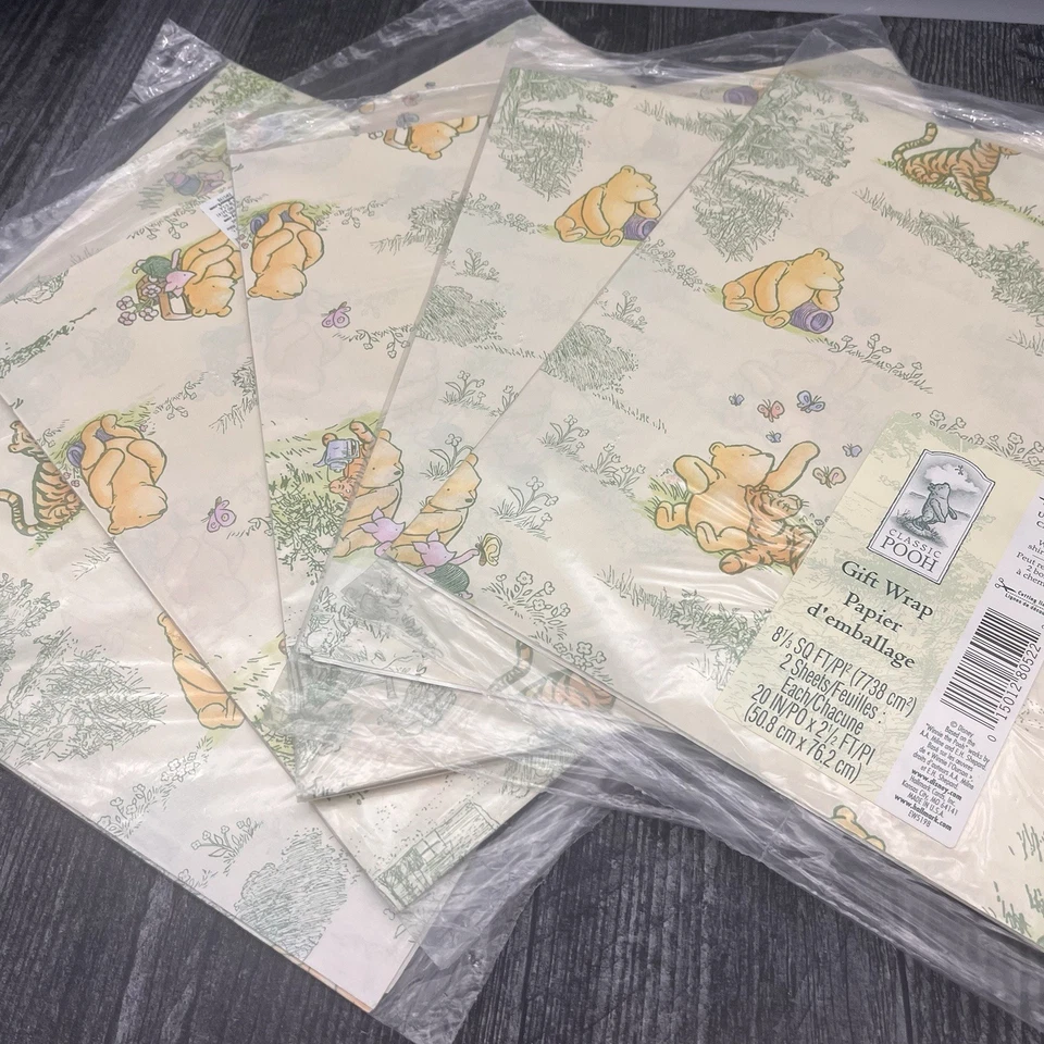 Disney Winnie the Pooh Gift Wrap 10 Sheets Classic Pooh Hallmark New - Image 3 of 3