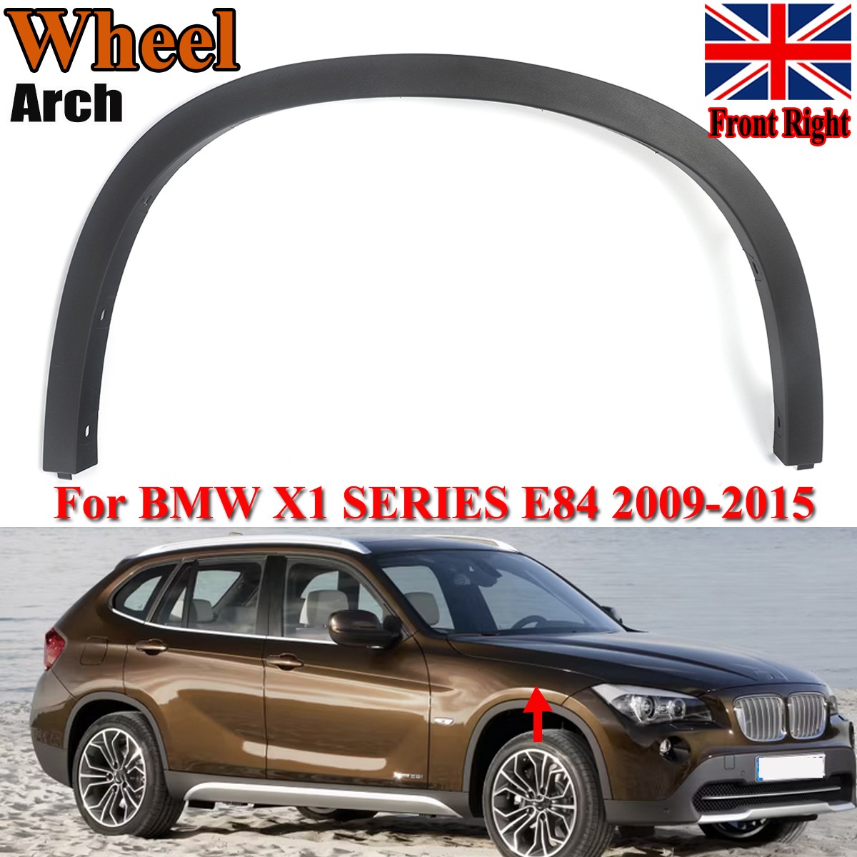 FOR BMW X1 SERIES E84 09-15 NEW FRONT FENDER MOLDING ARCH RIGHT O/S 51772990166