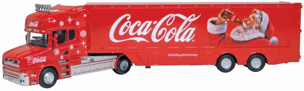 Oxford Diecast 76TCAB012CC OO Gauge Scania T Cab Box Trailer Coca Cola New Xmas