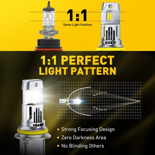 9007 HB5 LED Headlight Bulbs Kit 100W 6500K White High Low Beam 330000LM CANBUS - Picture 7 of 23