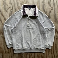 Vintage 90s Nautica Quarter-Zip Button Collared Sweatshirt Sweater Gray Size L