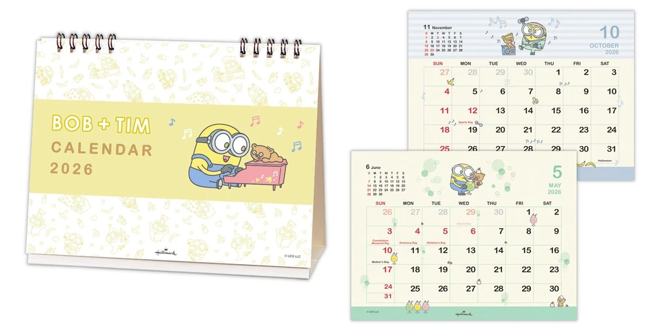 Hallmark Minions 2026 Tischkalender Bob & Tim Japan - Bild 2 von 4
