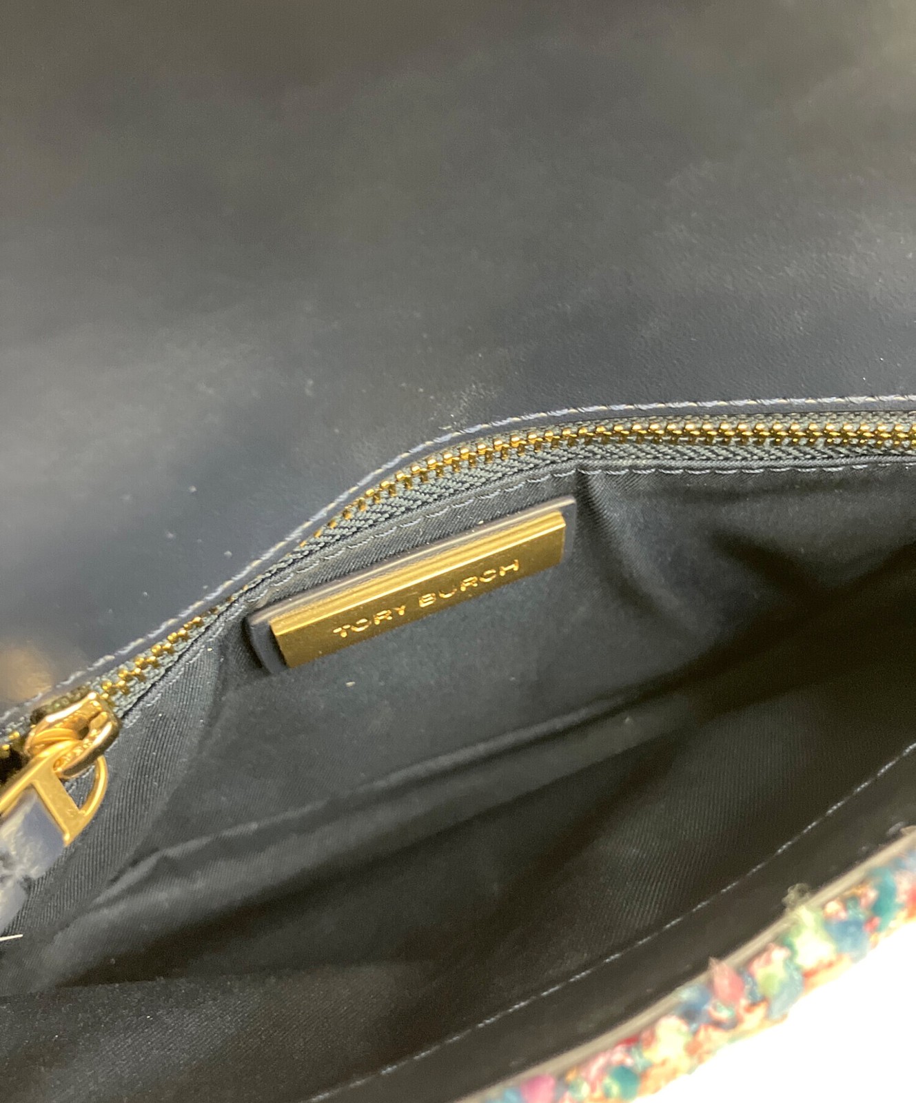 TORY BURCH Shoulder Bag Navy Multi Women Used Authentic thumbnail 6