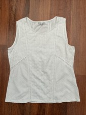 Womens RJR John Rocha White Broderie Anglaise Vest Top Size 16 Sleeveless Summer