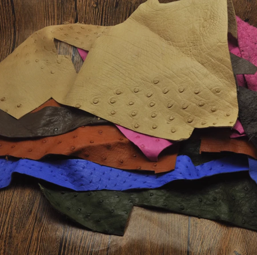 500 g de cuero para cuello de avestruz piel cuero multicolor avestruz hágalo usted mismo material artesanal Foto 4 de 4