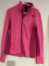 The North Face Women's Pink Full-Zip Fleece Track Jacket Polyester Size S