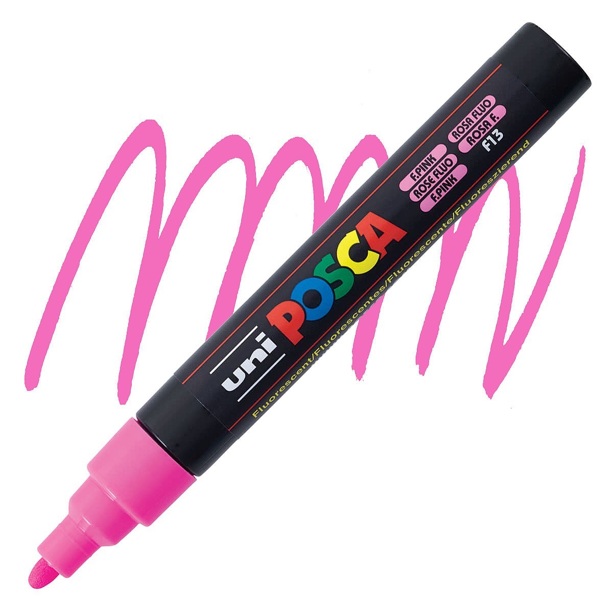 Posca Markers, Paint Marker, Fluorescent Pink, 5M Medium Tip, Opaque, Acrylic