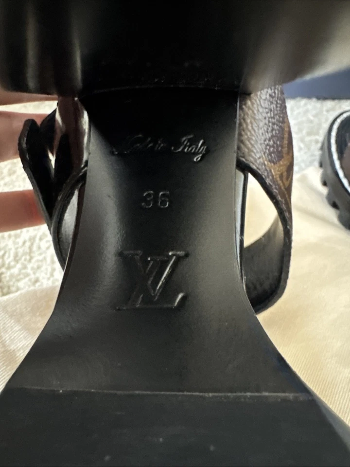 Sandalias Louis Vuitton de tacón con monograma 36, 6 EE. UU. Foto 4 de 4