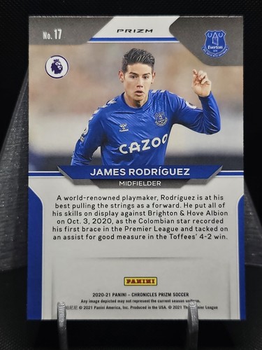 2020-21 Panini Chronicles Soccer Prizm EPL Purple Mojo James Rodriguez #17 - Picture 2 of 2
