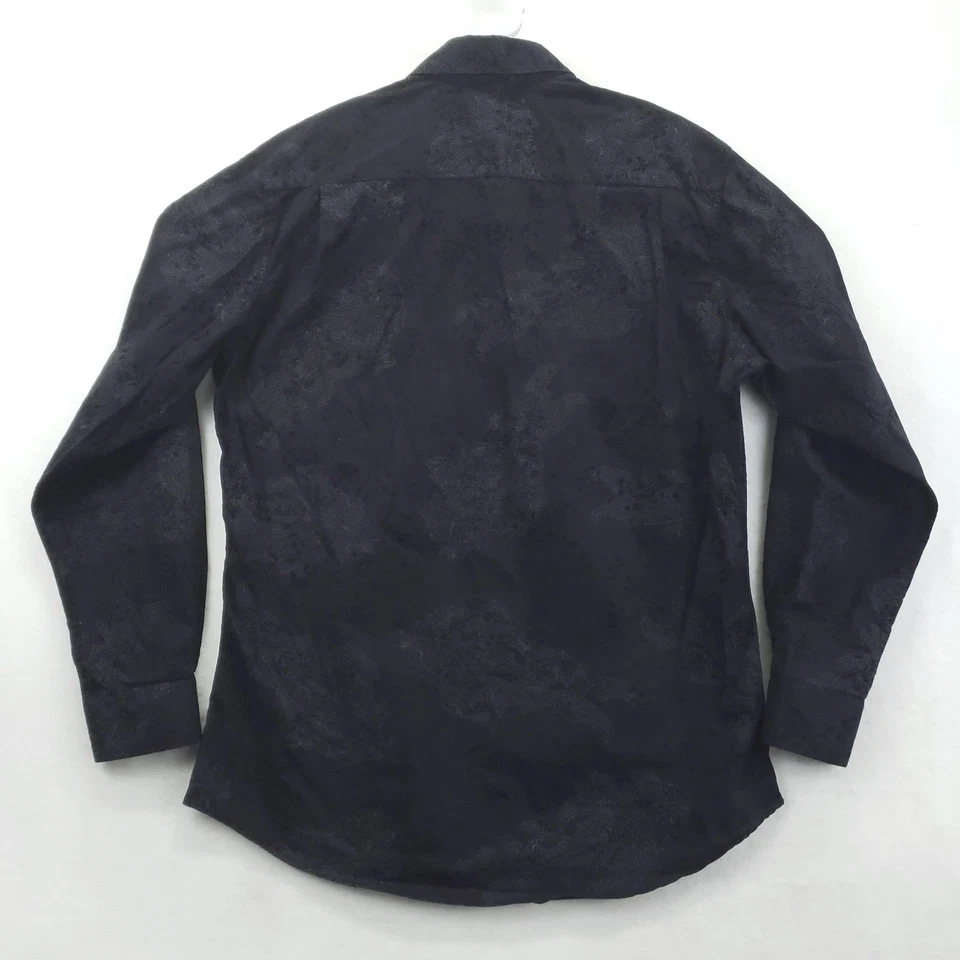 Camisa J. Ferrar Para Hombre Grande 16-16.5 Negra Paisley A Presión Manga Larga Calce Moderno Foto 2 de 4