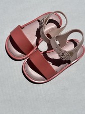 Mini Melissa Toddler Girls Pink Coral Jelly Sandals Buckle Shoes Preowned