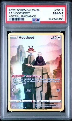 2022 POKEMON SWORD & SHIELD ASTRAL RADIANCE #TG12 FULL ART/HOOTHOOT PSA 8