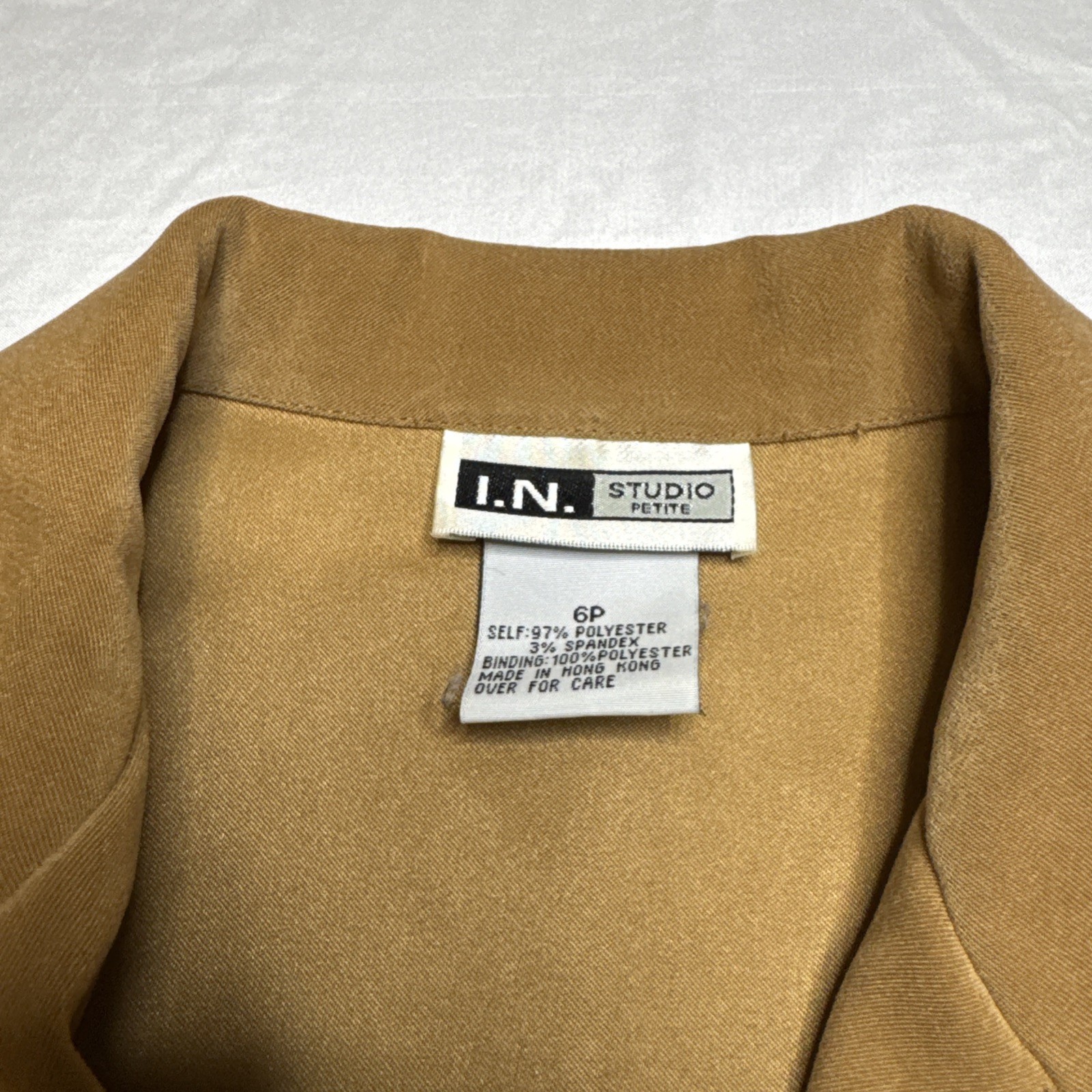 I.N. Studio Petite Women Camel Faux Suede Full Zip Jacket Tan 6P 5465843 image 6