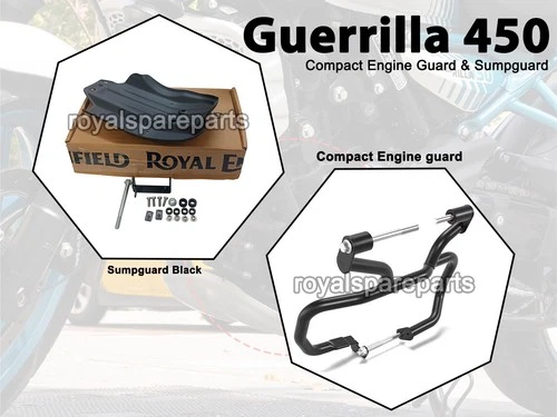 SUMPGUARD & COMPACT ENGINE GUARD BLACK GENUINE ROYAL ENFIELD GUERRILLA 450