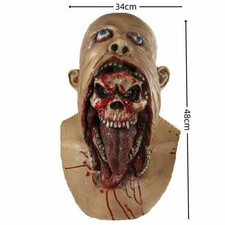 Halloween Zombie Skull Mask Latex Bloody Melted Face Cosplay Party Horror Prop