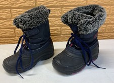 Totes Size 1M Faux Fur Tops Blue/Black/Pink Jessica Girls Snow Boots VG 