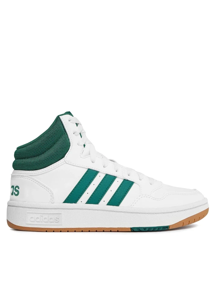 Scarpe Uomo Adidas Hoops 3.0 Mid Bianco Verde Dal 40.5 al 46 Ig5570 - Immagine 4 di 4