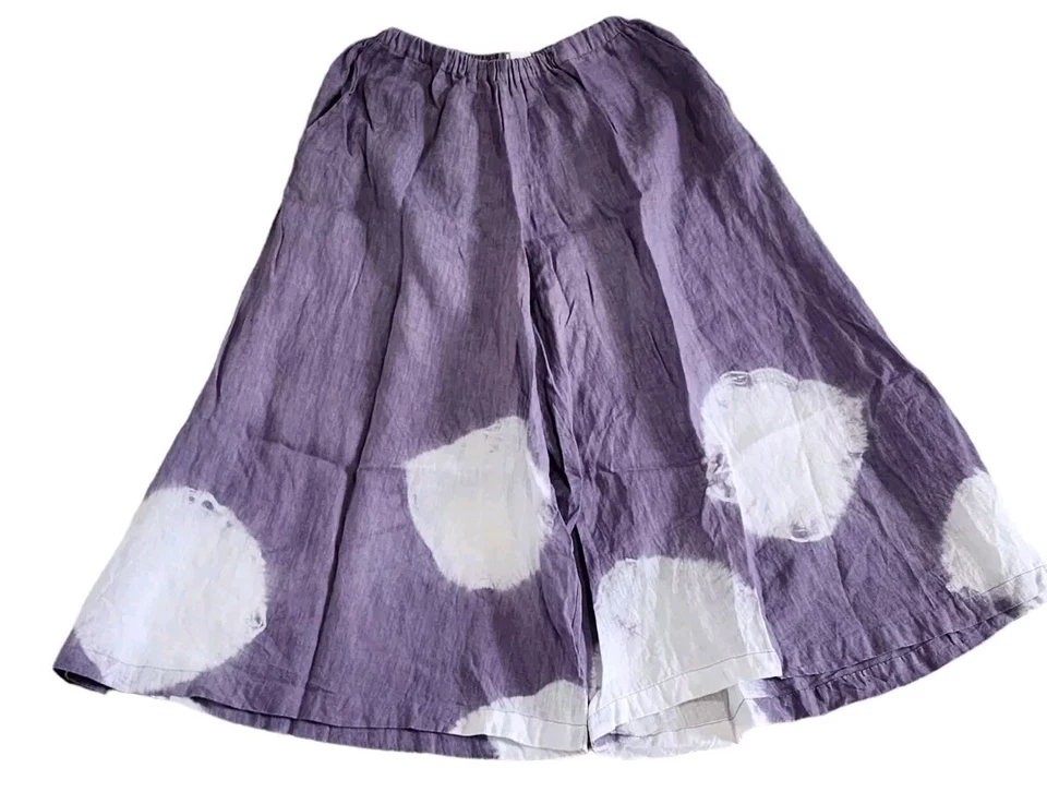 Pantalones sueltos Krista Larson para mujer talla única púrpura tie dye