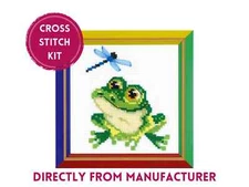 RIOLIS Counted Cross Stitch Kit HB159 Little Frog- Cute Green Water Creature