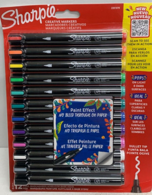 Sharpie Creative Marker Brandneu Versiegelt Originalverpackt mit 12 Kugelspitze
