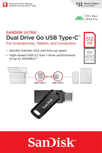 SanDisk Type-C OTG Go 512GB 256GB 128GB 64GB 32GB USB 3.0 Ultra Dual Drive Lot - Picture 7 of 11