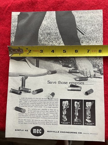 Vintage 1962 Print Ad MEC Mayville Engineering Co. Ammo Reloaders 250, 400, 550 - Picture 7 of 7